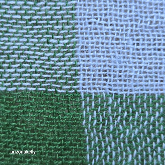 Large Wool Square Scarf Lightweight Buffalo Plaid - Picture 2 of 8